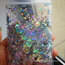 beautiful mixed glitter flakes laser effect for nail art